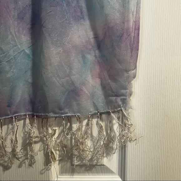 3 for $15 Blue & Purple Tie Dye Sheer Scarf - Picture 3 of 4